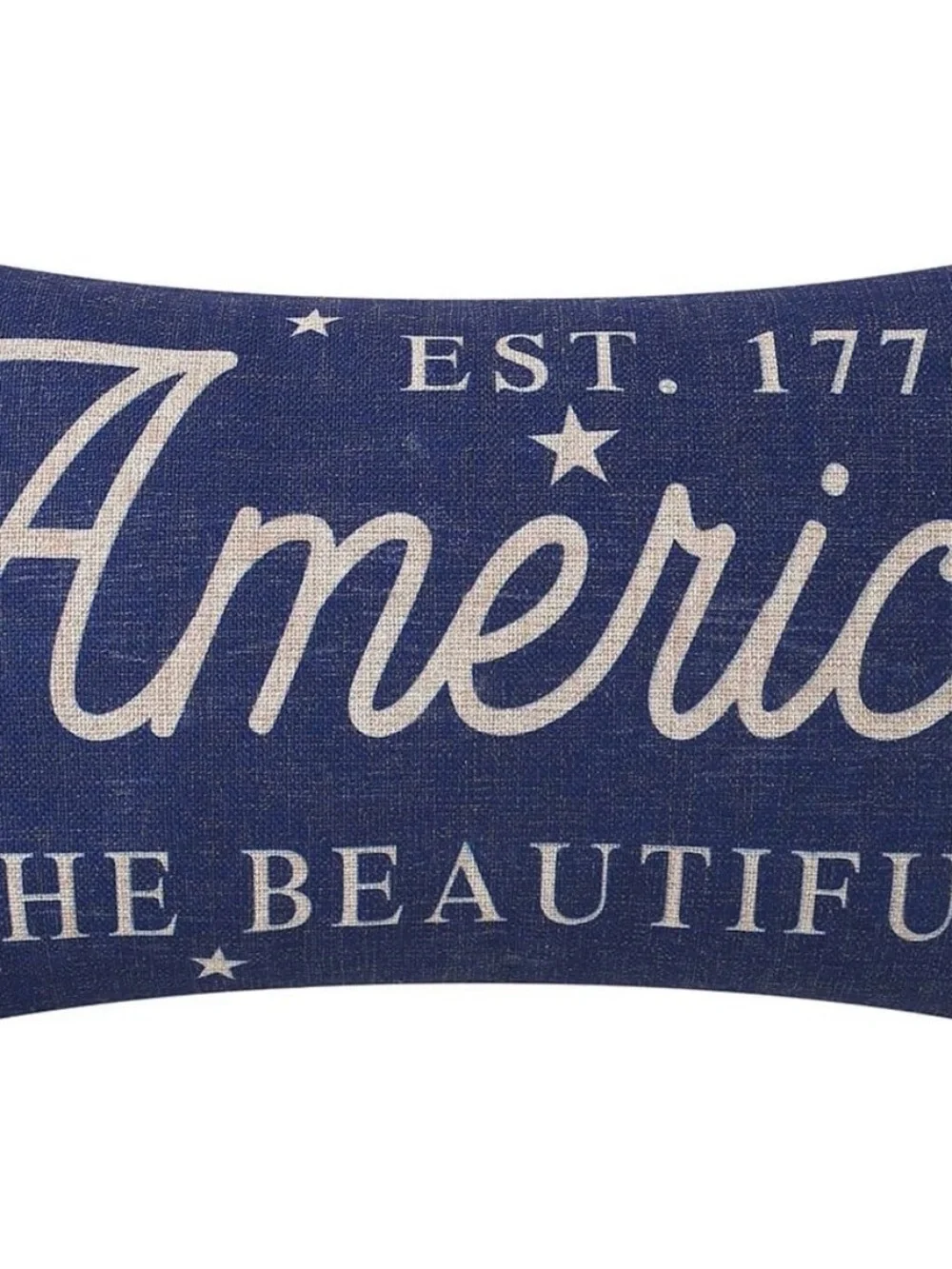 Patriotic Blue 'America' Decorative Lumbar Pillow Cover